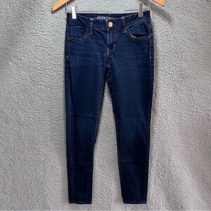American Eagle Outfitters Jeans Women Size 0 Dark Blue Jeggings Stretch Skinny